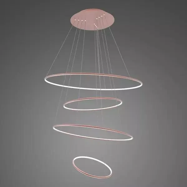 Lampa wisząca Ledowe Okręgi No.4 100cm 4k Różowe Złoto