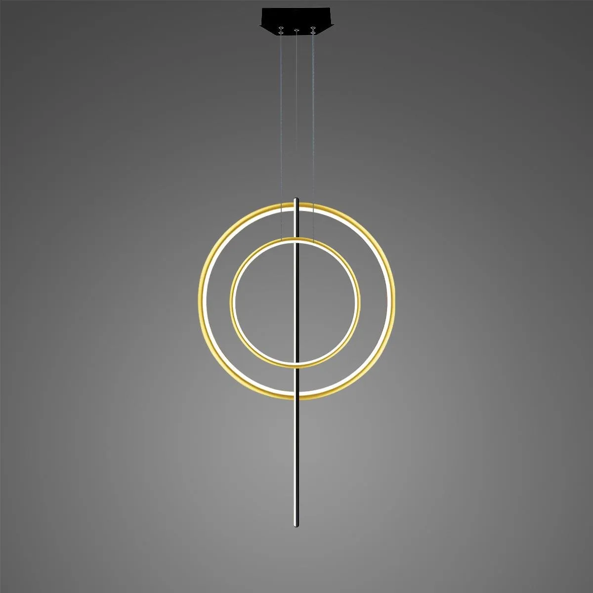 Lampa wisząca Linea No.5 60/40cm złoto-czarna 3k