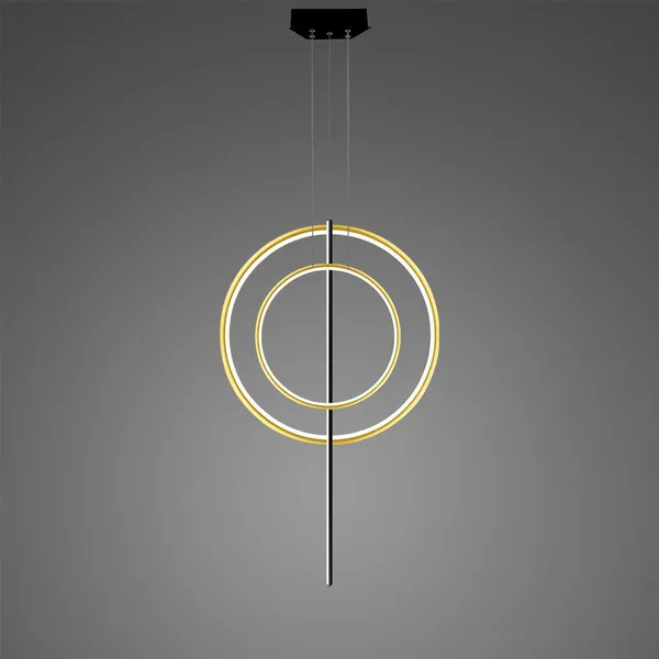 Lampa wisząca Linea No.5 60/40cm złoto-czarna 3k