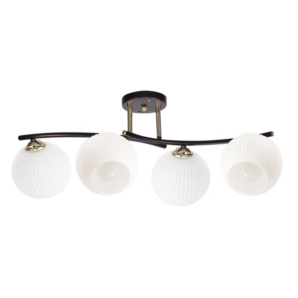 CALMO lampa sufitowa brunatny+złoty 4x40W E27 klosz biały