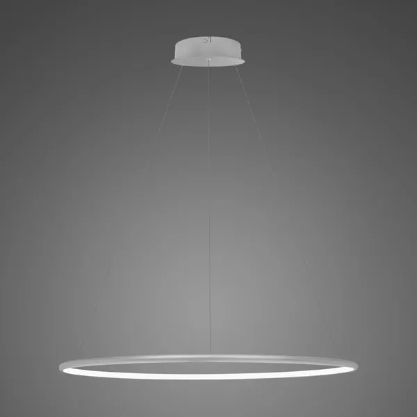 Lampa wisząca Ledowe Okręgi No.1 80cm 4k srebrna