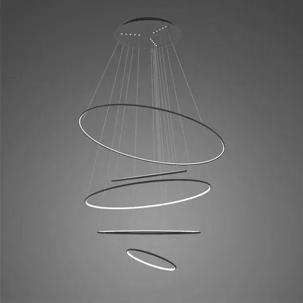 Lampa wisząca Ledowe Okręgi No.5 150cm 2700k czarna Dali - obrazek 2