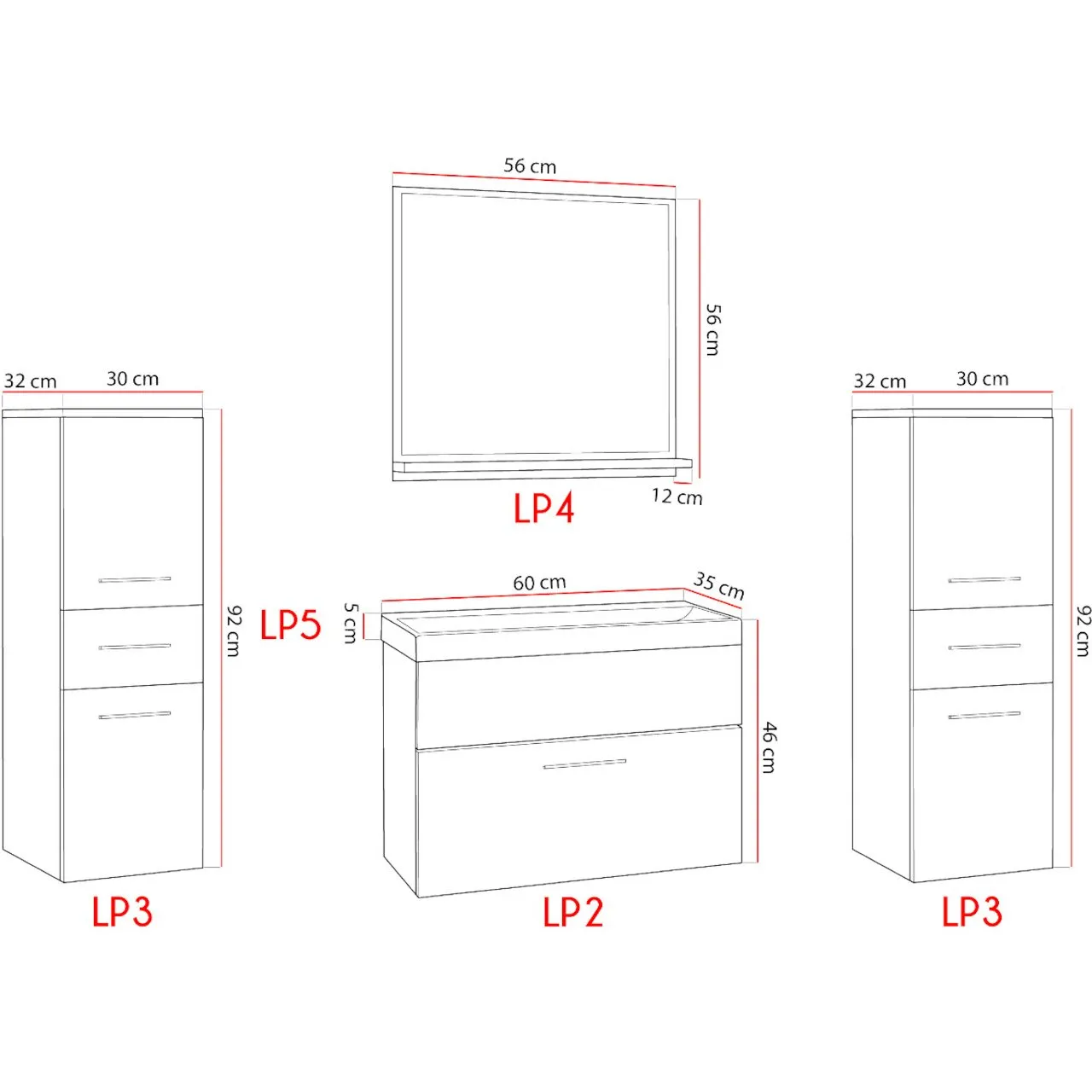 Łazienka LUPO MINI biały laminat - obrazek 2