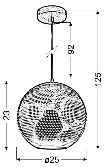 BENE LAMPA WISZĄCA 25 KULA S 1X60W E27 AŻUROWY BIAŁY - obrazek 4
