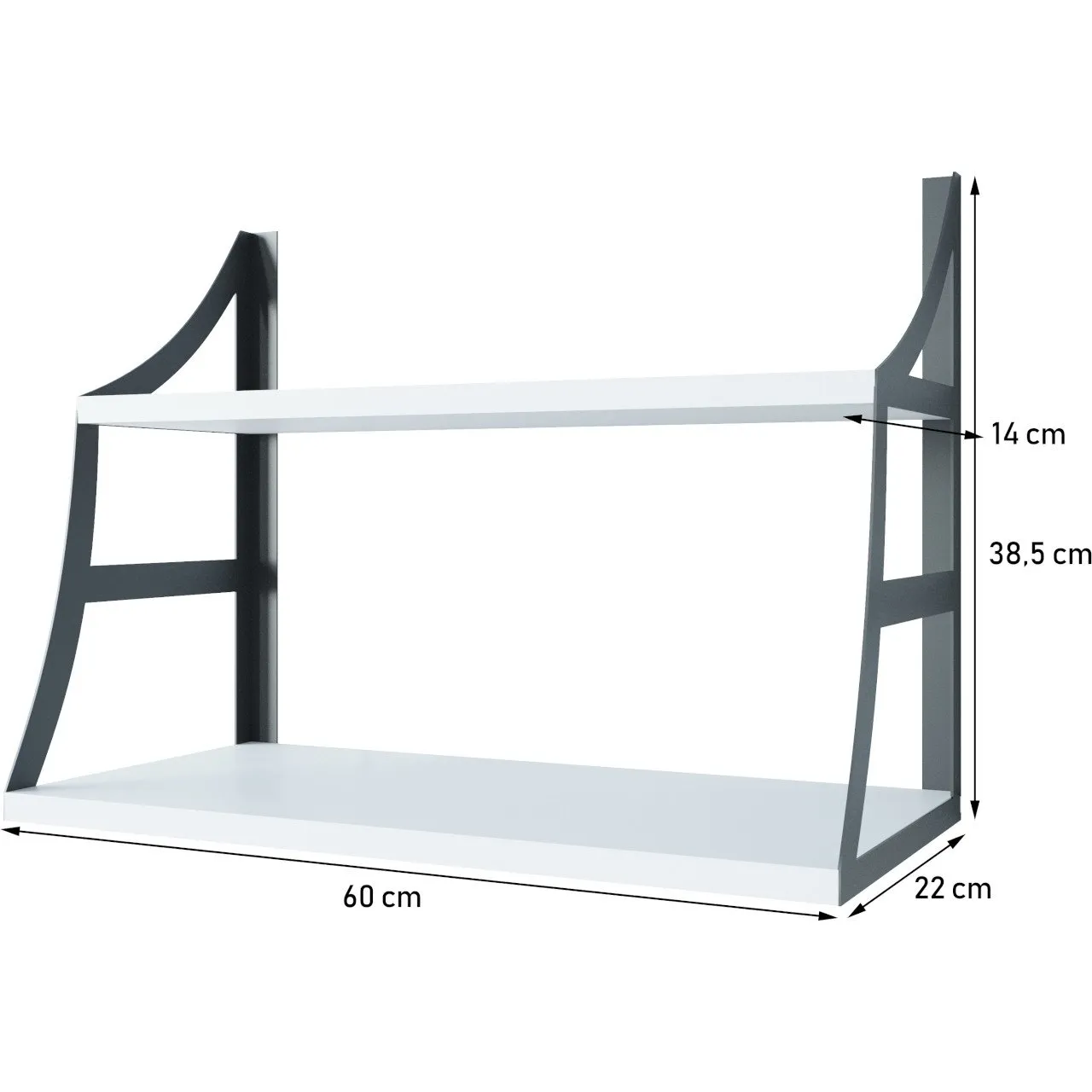 Półka JULIA DUO 60cm dąb lancelot - obrazek 4