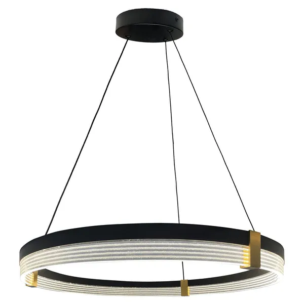 Lampa wisząca Plum Triangle 60 cm czarno-transparentna LED CCT