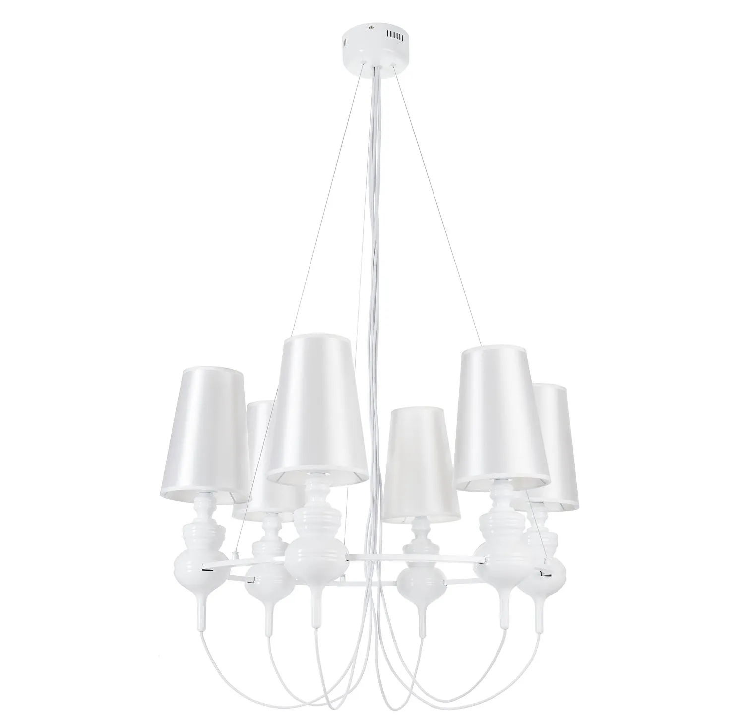 Lampa wisząca QUEEN-6 biała - obrazek 3