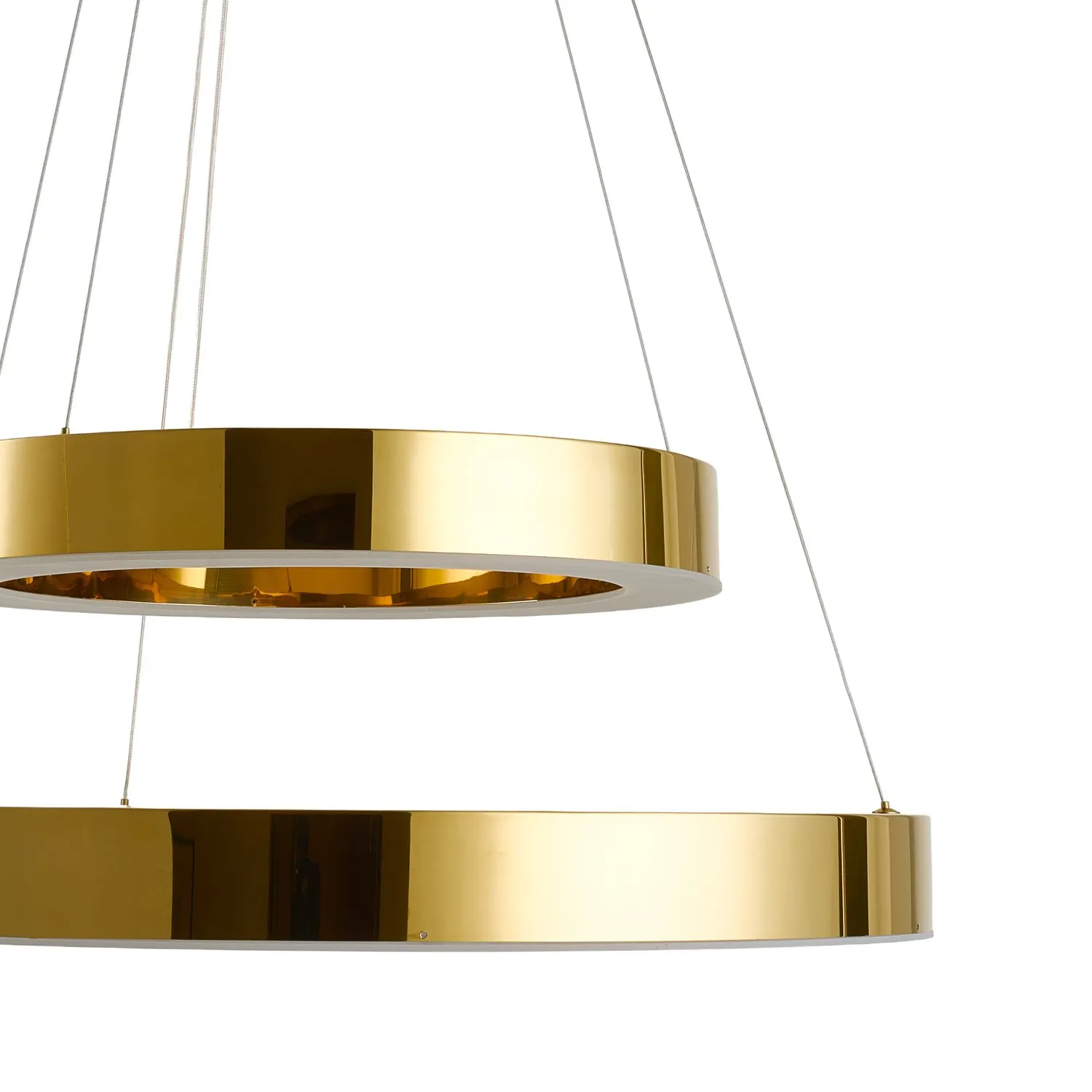 Lampa wisząca CIRCLE 2 40+60 cm - LED dwa ringi złoty połysk - obrazek 13