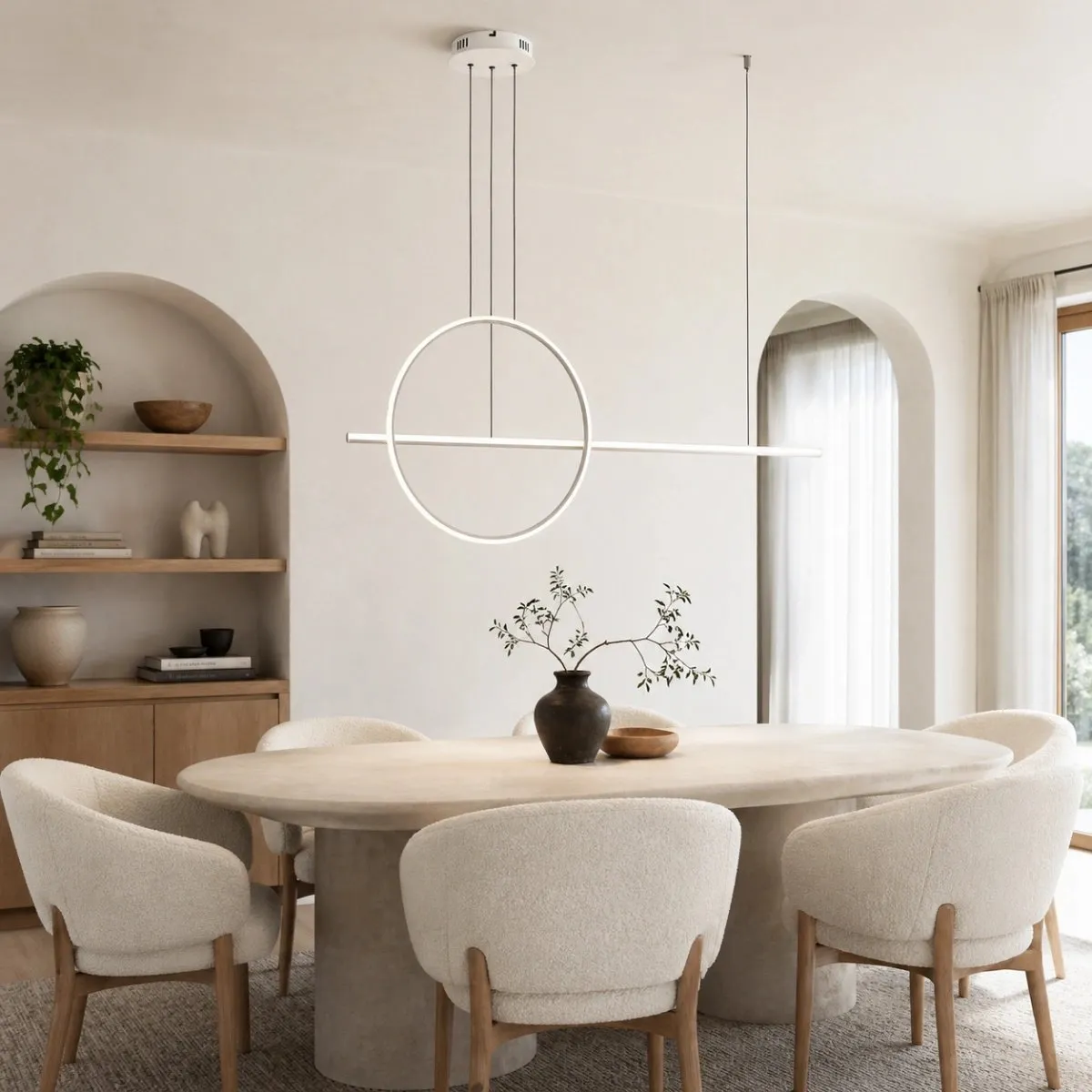 Lampa wisząca Linea No.2 100 40 cm biała 3k ściemnialna - obrazek 3
