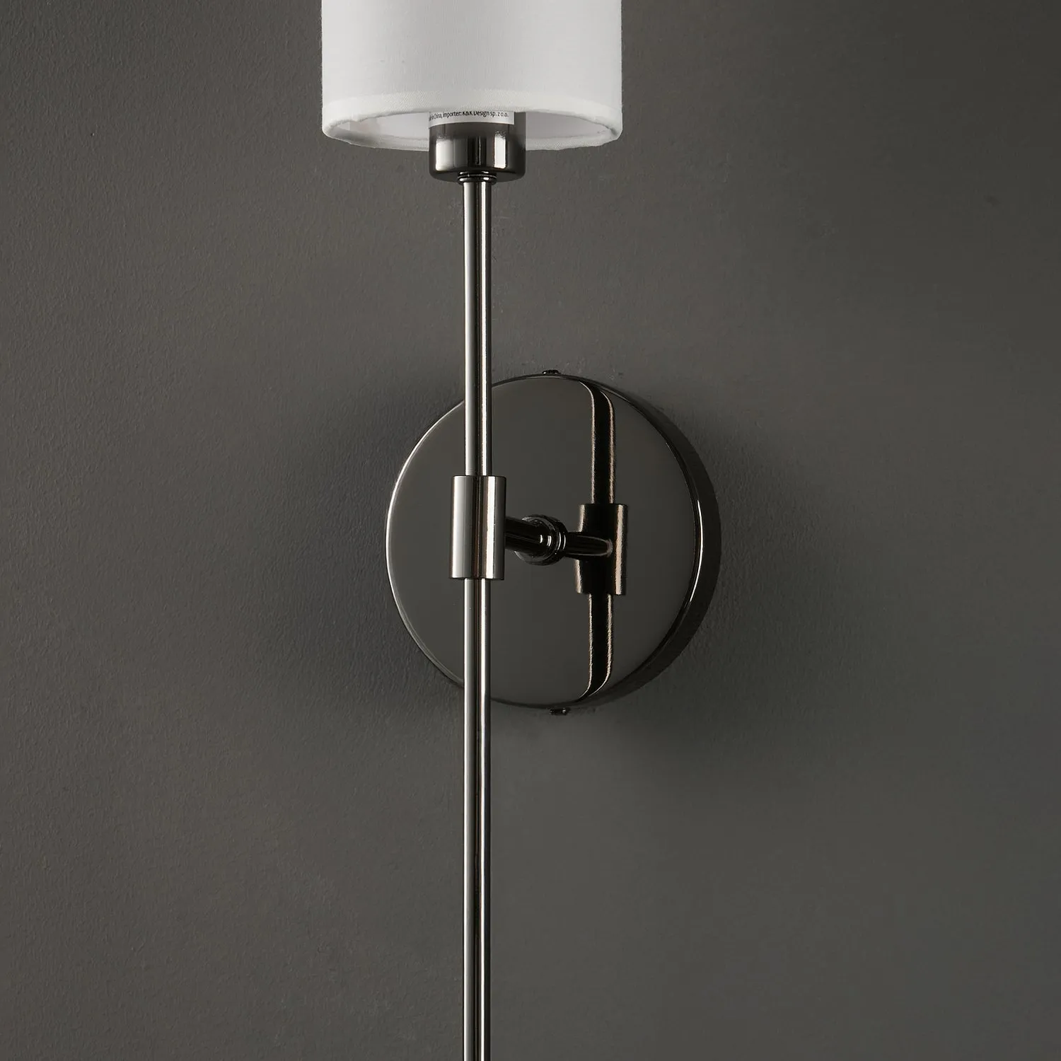 Lampa ścienna DARLING 53 cm- czarny kinkiet z abażurem - obrazek 6