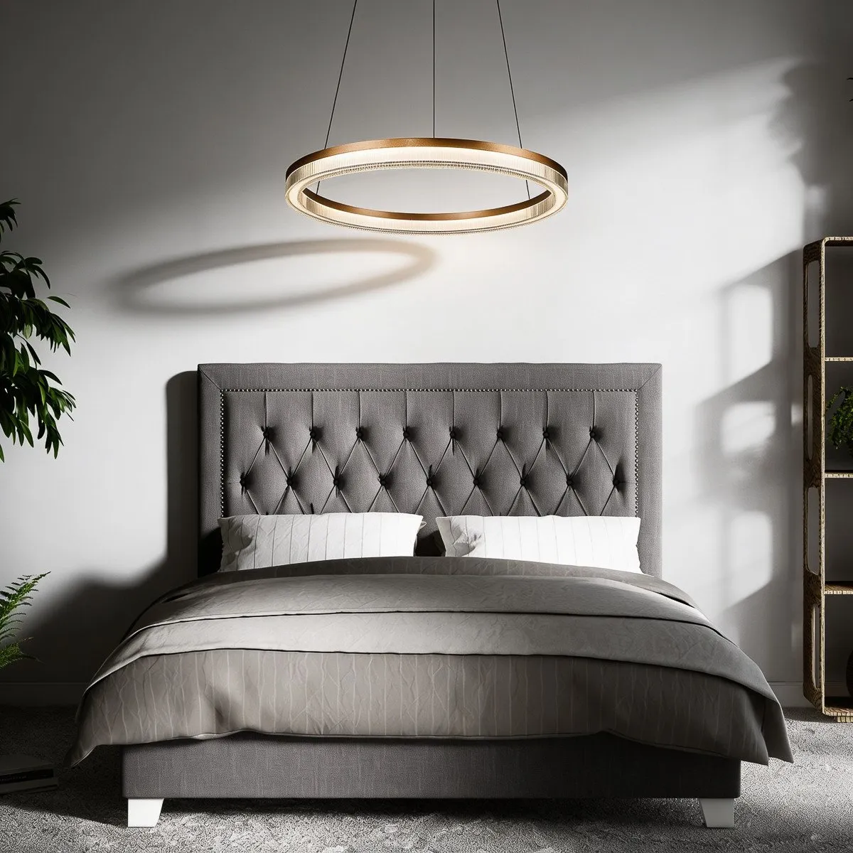 Lampa wisząca Midway Cristal Triangle złoto - transparentna mała LED CCT - obrazek 6