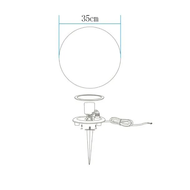 Lampa ogrodowa kula BALL S biała 35 cm - obrazek 5