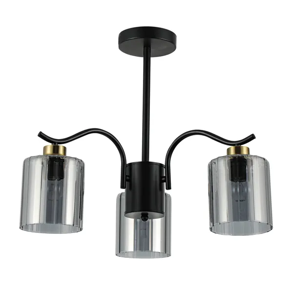 VISTO lampa wisząca czarny 3x40W E27 klosz dymiony