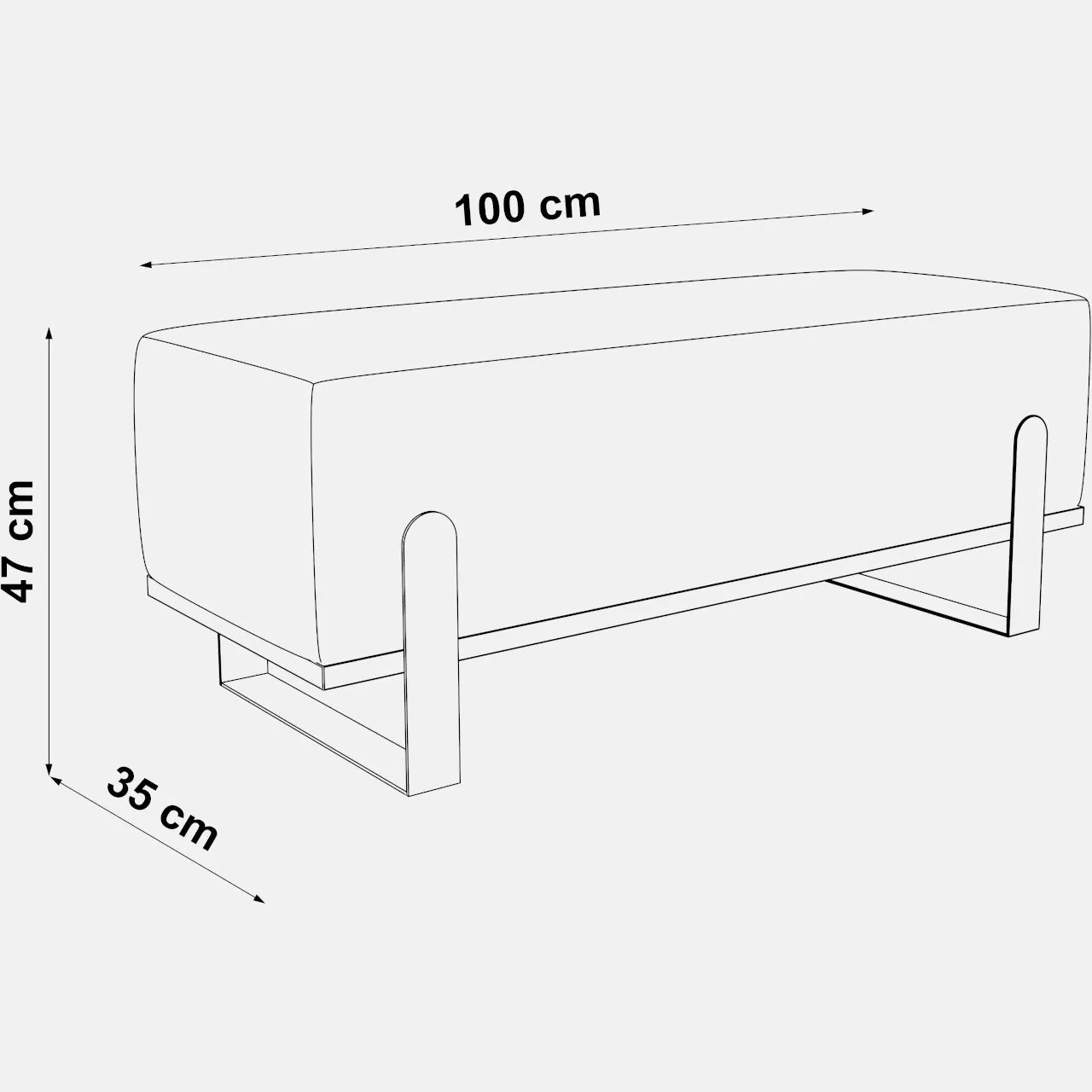 Ławka tapicerowana SULA 100cm kaszmir / kronos 07 - obrazek 2