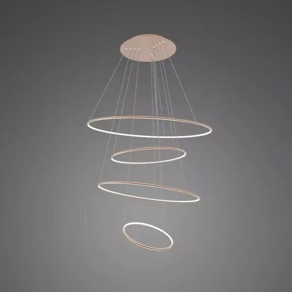 Lampa wisząca Ledowe Okręgi No.4 100cm 4k miedziana Dali