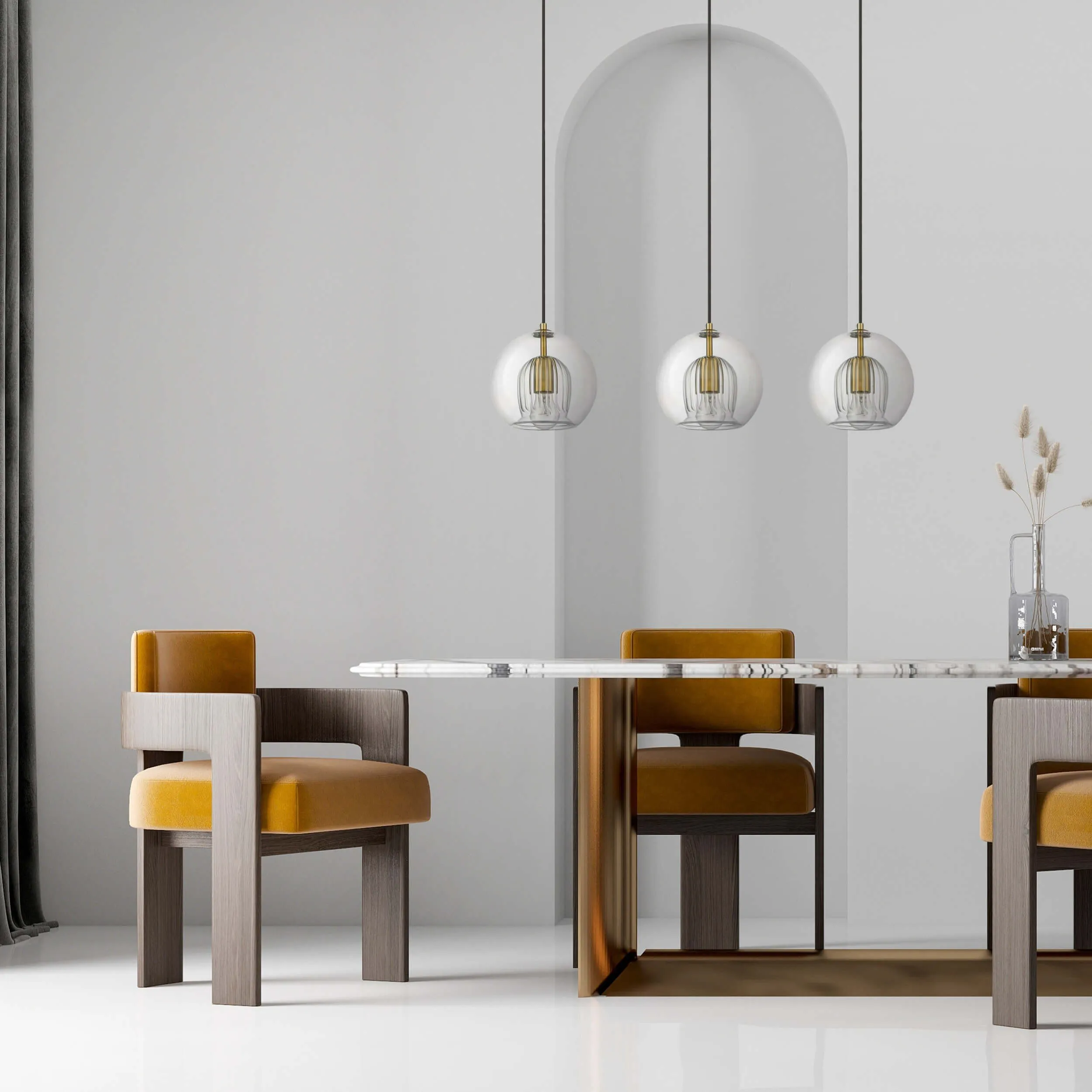 Lampa wisząca Arette złota 3xE27 - obrazek 3