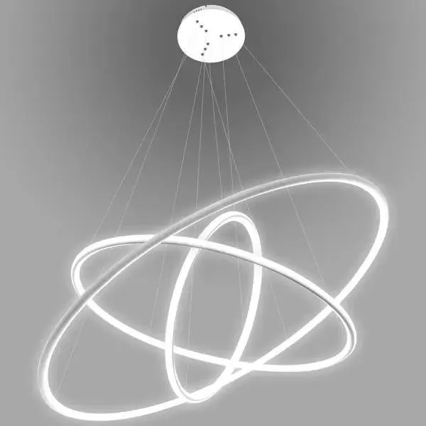 Lampa wisząca Ledowe Okręgi No.3 80cm 3k biała