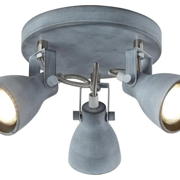 ASH LAMPA SUFITOWA PLAFON 3X40W GU10 SZARY MAT
