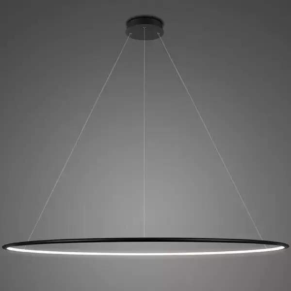 Lampa wisząca Ledowe Okręgi No.1 230cm 4k czarna