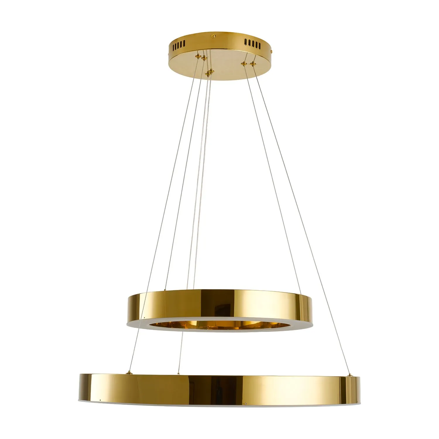 Lampa wisząca CIRCLE 2 40+60 cm - LED dwa ringi złoty połysk - obrazek 5