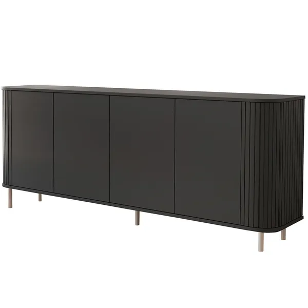 Komoda 4D 200 ZENO czarny / kaszmir