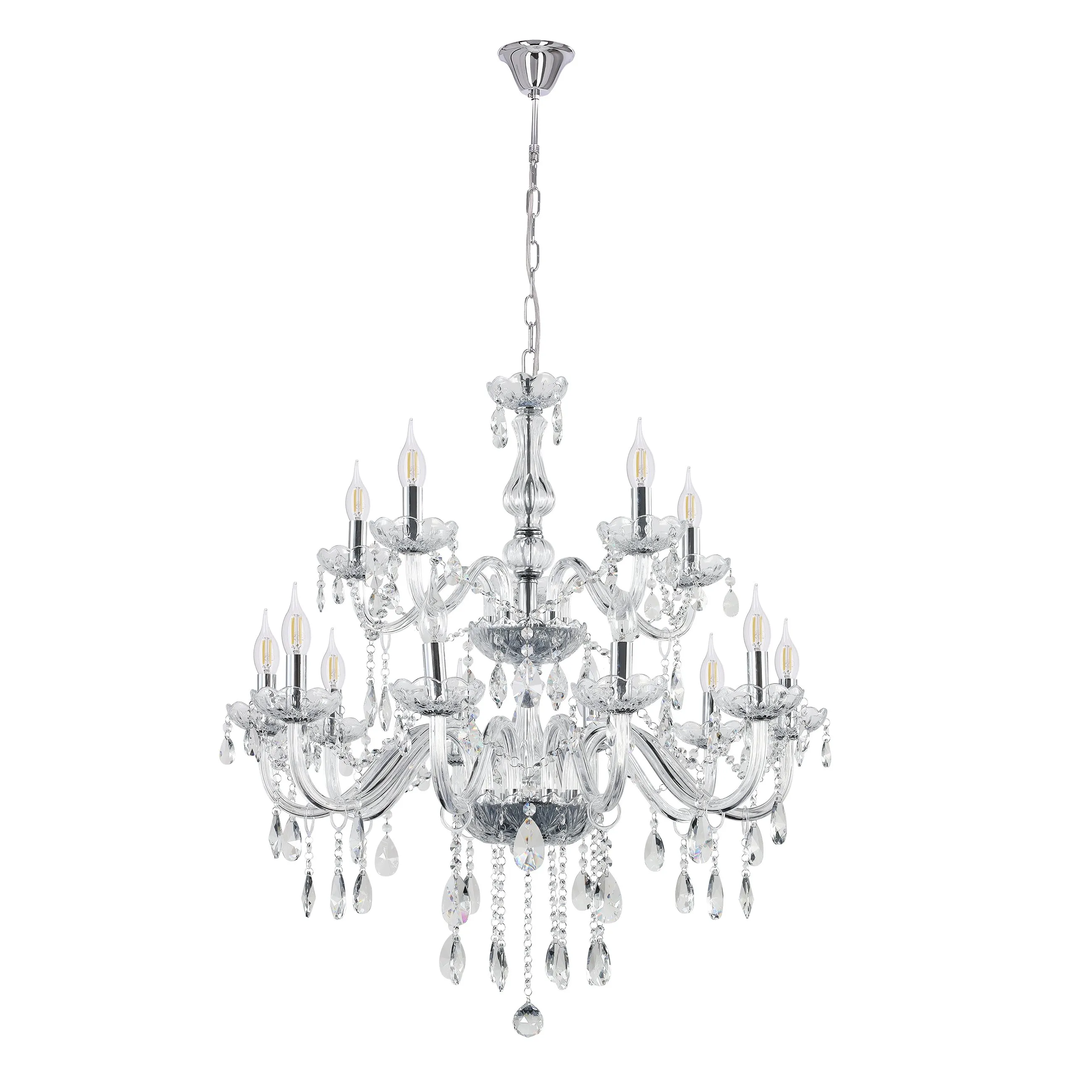 Cristallo lampa wisząca chromowy 15x40W E14 transparentny