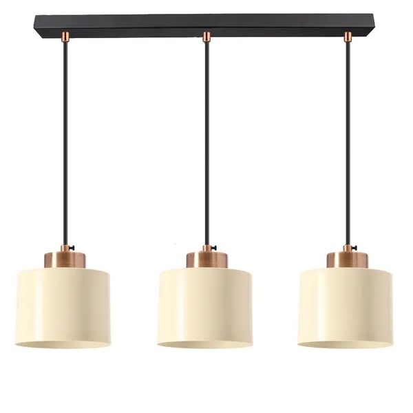 ALORA lampa wisząca czarny 3x60W E27 klosz biały