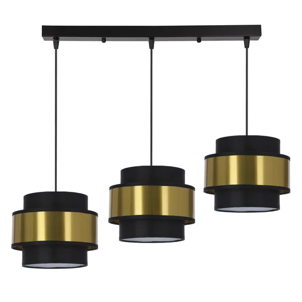 Prestige lampa wisząca czarny 3x40w e27 abażur czarny+złoty