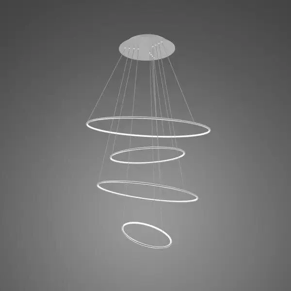 Lampa wisząca Ledowe Okręgi No.4 100cm 3k srebrna