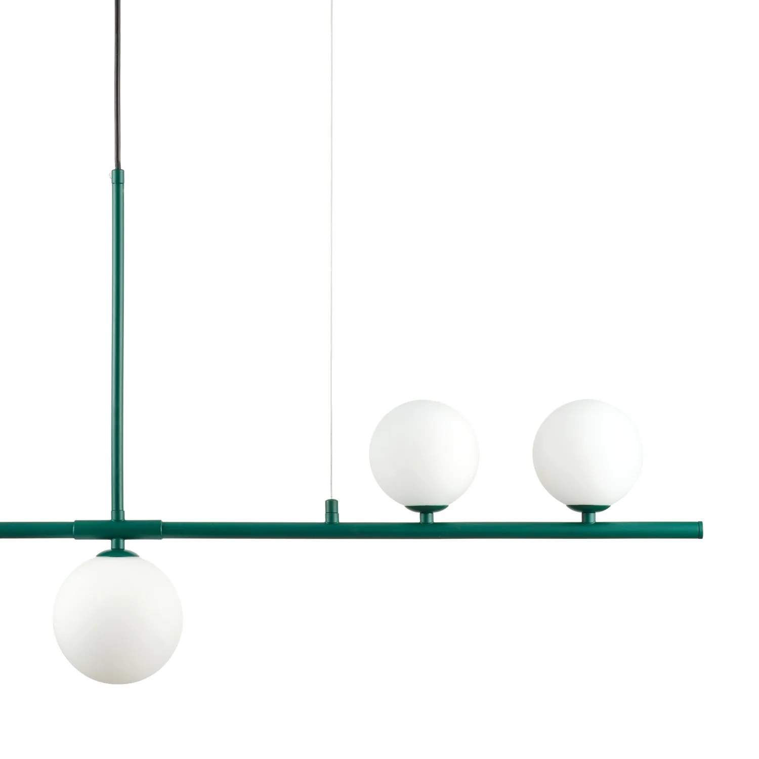 Lampa wisząca MODERNO 80 cm -szmaragdowa z białymi kloszami - obrazek 5
