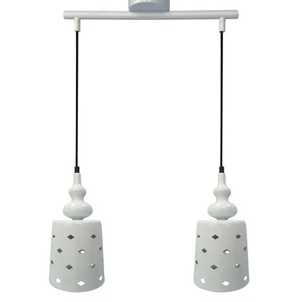 HAMP LAMPA WISZĄCA 2X60W E27 BIAŁY