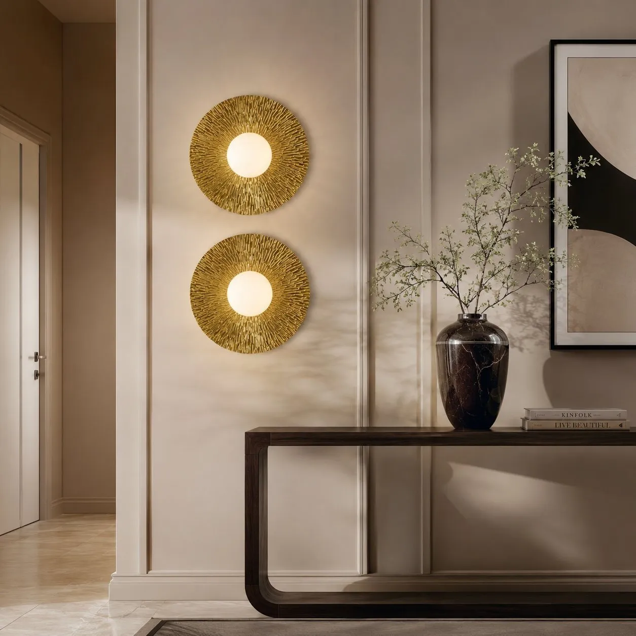 Lampa ścienna SUN M złota 35 cm - obrazek 2
