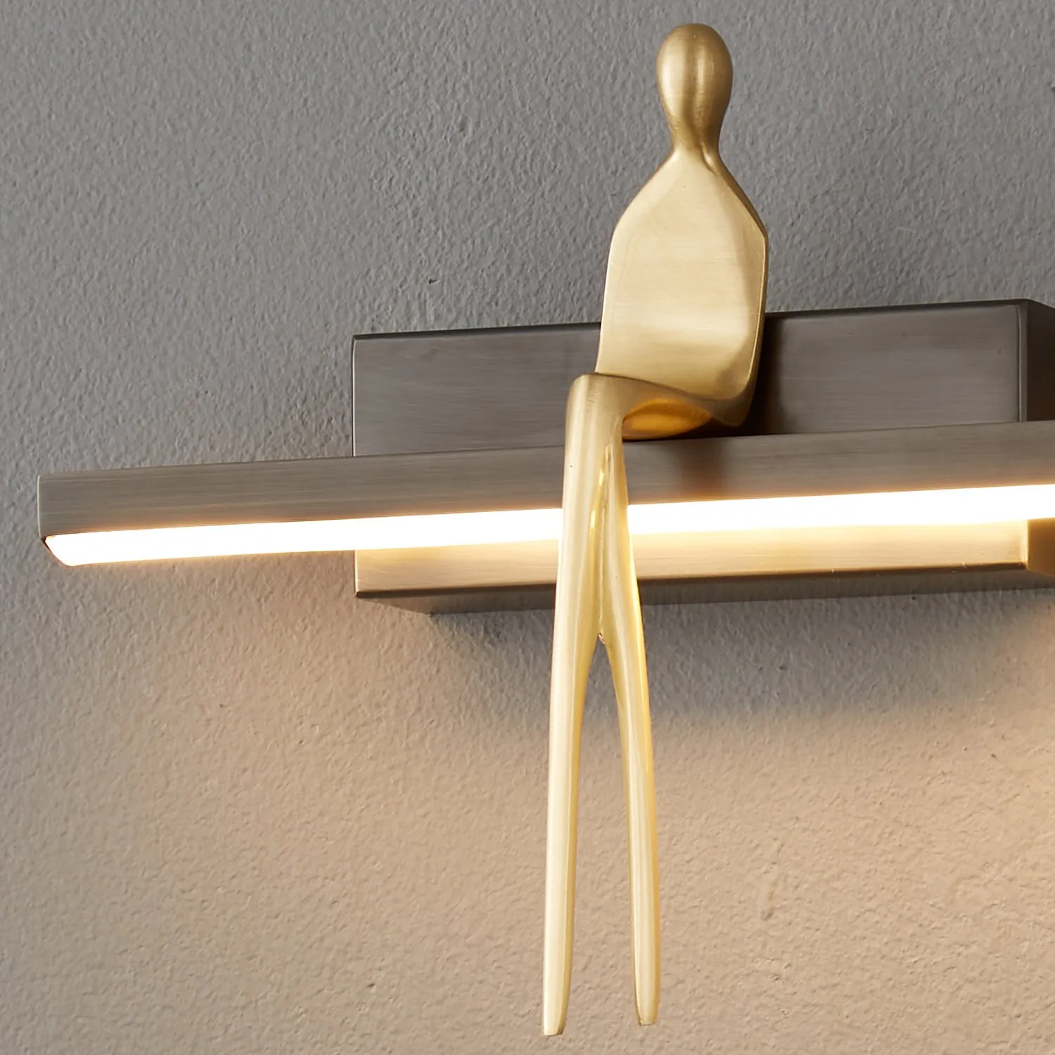 Lampa ścienna AMICI 31 cm LED czarno złota, mosiądz - obrazek 4