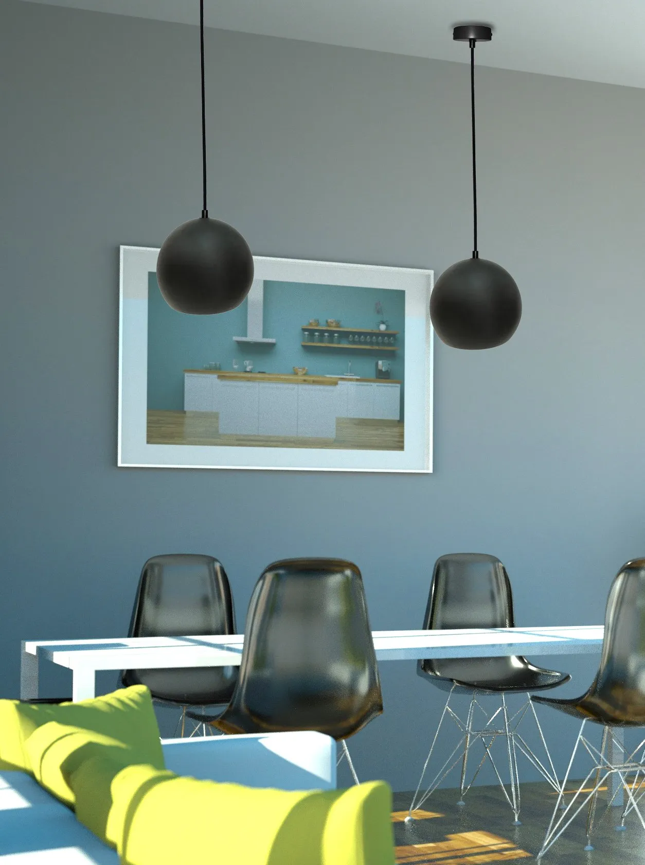 LAMPA WISZĄCA FLEN III 1 CZARNY - obrazek 2