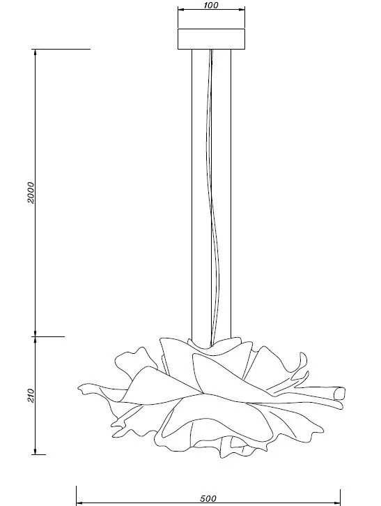 Lampa wisząca PEONY biała 50 cm - nowoczesna lampa sufitowa do salonu - obrazek 3