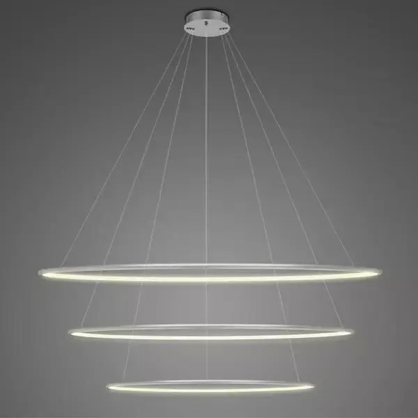 Lampa wisząca Ledowe Okręgi No.3 120cm 3k srebrna