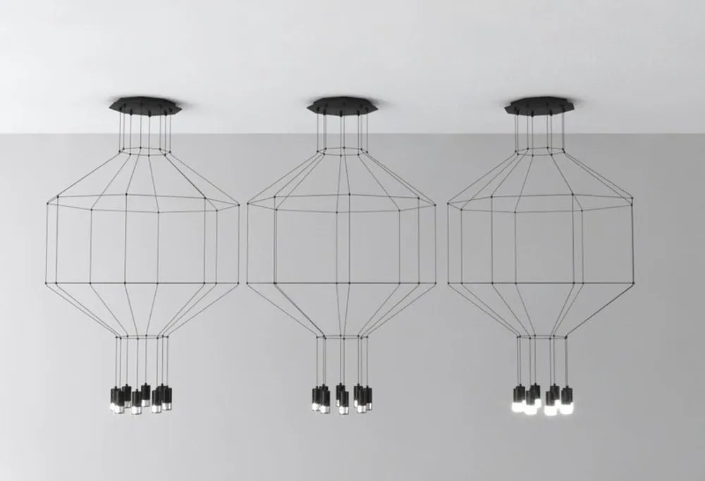 Lampa wisząca LINEA-8 czarna 80 cm - obrazek 2