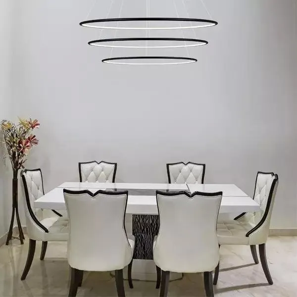 Lampa wisząca Ledowe Okręgi No.3 100cm 4k czarna - obrazek 10