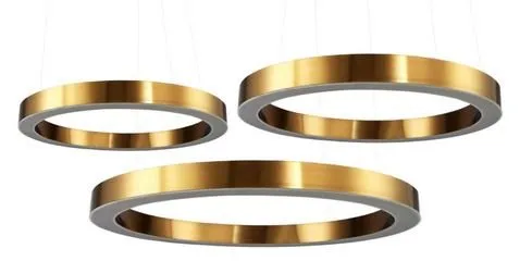 Lampa wisząca CIRCLE 3 60+60+80 cm - LED, ring mosiądz szczotkowany na 1 podsufitce