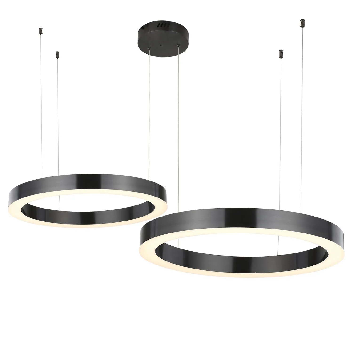 Lampa wisząca CIRCLE 2 40+40 cm - LED, dwa ringi tytan szczotkowany na 1 podsufitce