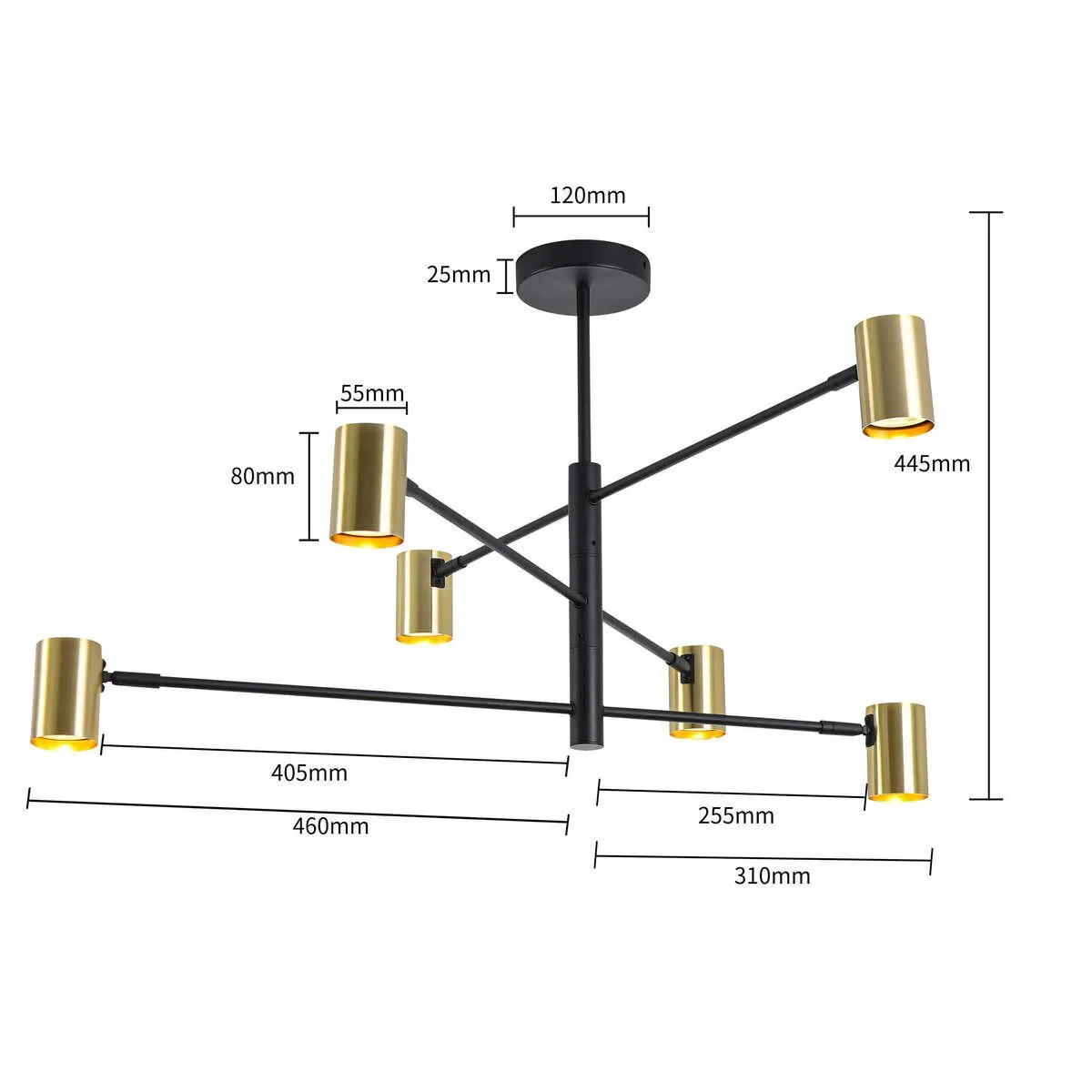 Lampa wisząca Snow 6 złota 6xGU10 - obrazek 15