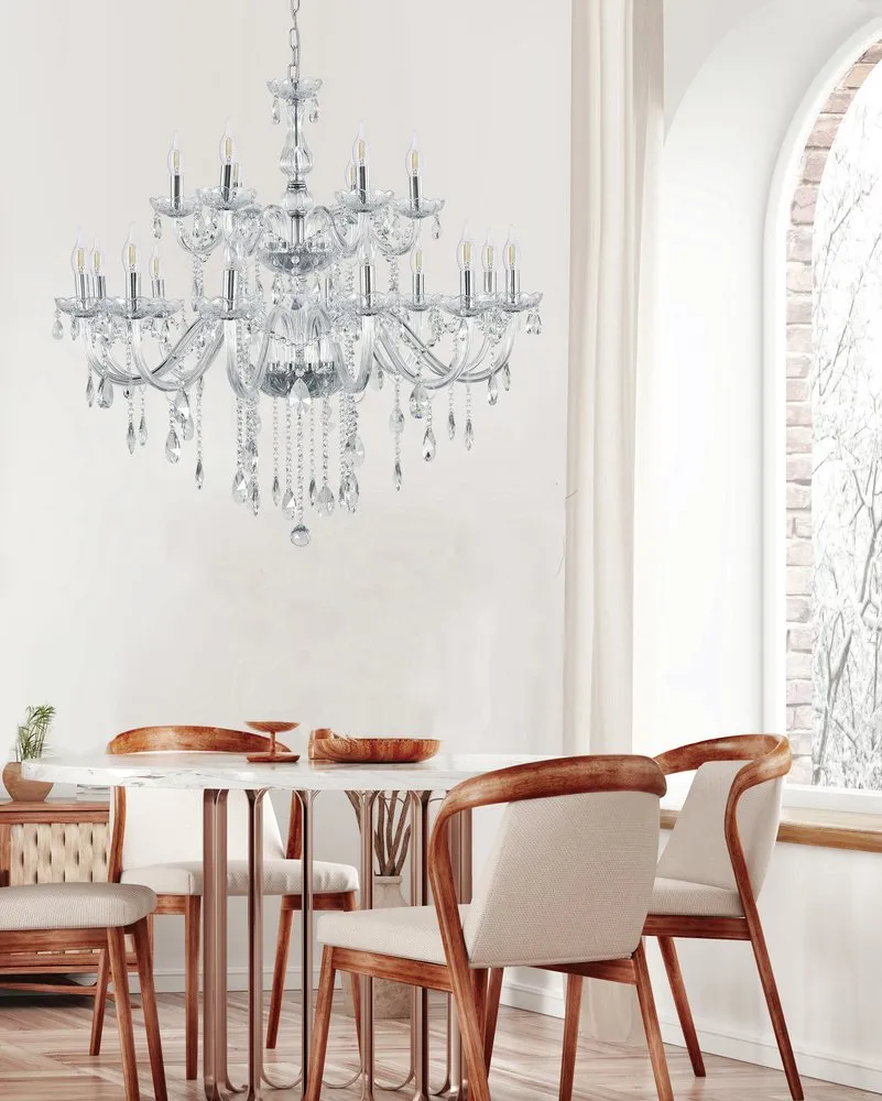 Cristallo lampa wisząca chromowy 18x40W E14 transparentny - obrazek 2