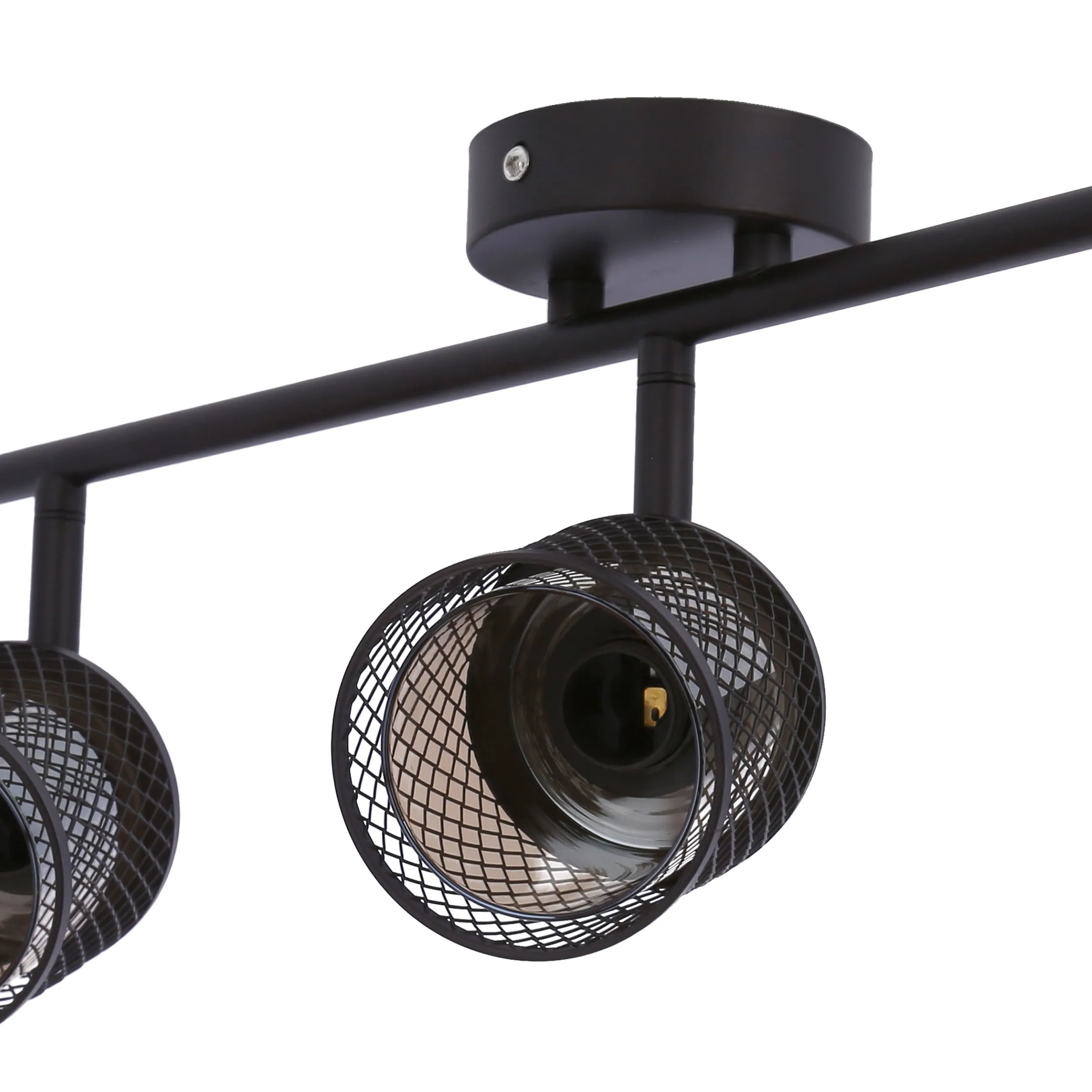 LAMPA SUFITOWA CANABERA KAWOWE ZŁOTO 3X40W E14 KLOSZ BURSZTYNOWY - obrazek 3