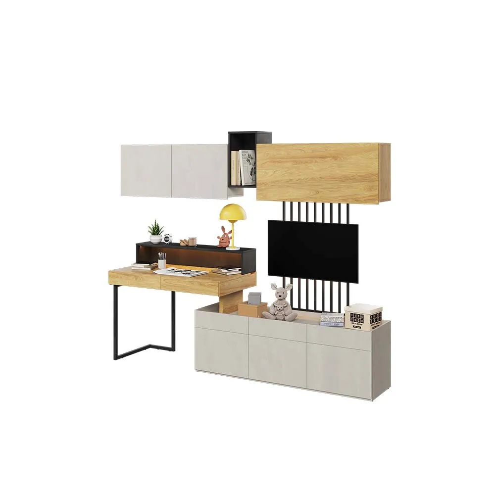 Meble młodzieżowe TEEN FLEX SET 02 silk flou/hikora naturalna - obrazek 2