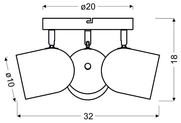 AZURO LAMPA SUFITOWA PLAFON 3X40W E27 SZARY MAT - obrazek 3