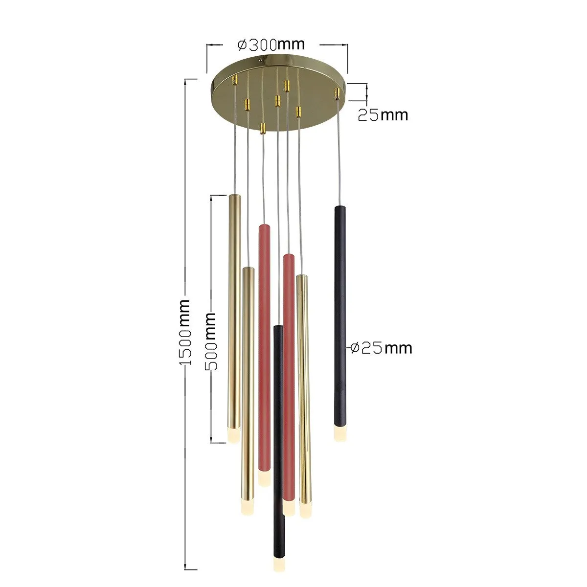 Lampa wisząca Lungo 7 kolor mix 7xG9 - obrazek 7