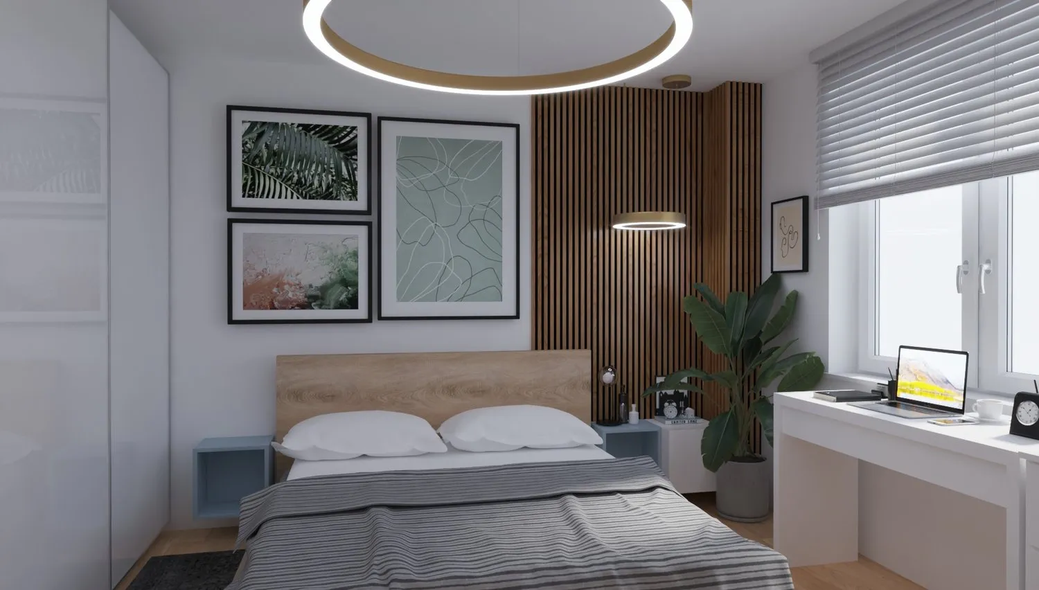 Lampa wisząca CIRCLE 120 cm - LED, ring mosiądz szczotkowany - obrazek 3