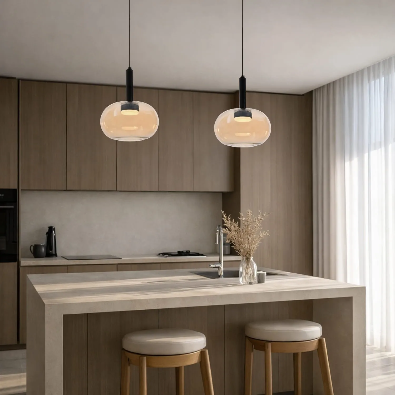 BUENO lampa wisząca czarny 1x9W GX53 klosz bezbarwny+złoty - obrazek 3
