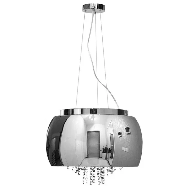 Lampa Szklana Stalowy drobne korale 40cm