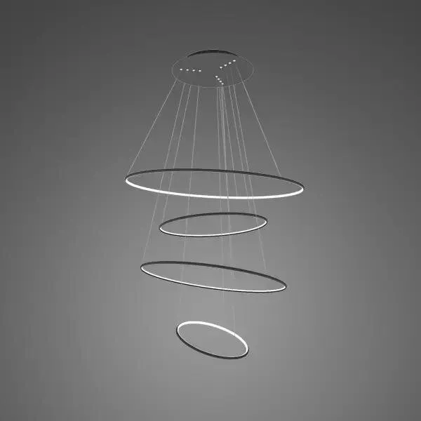 Lampa wisząca Ledowe Okręgi No.4 100cm czarna 4k Dali